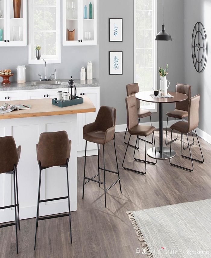 Lumisource Daniella Industrial Counter Stool in Black Metal and