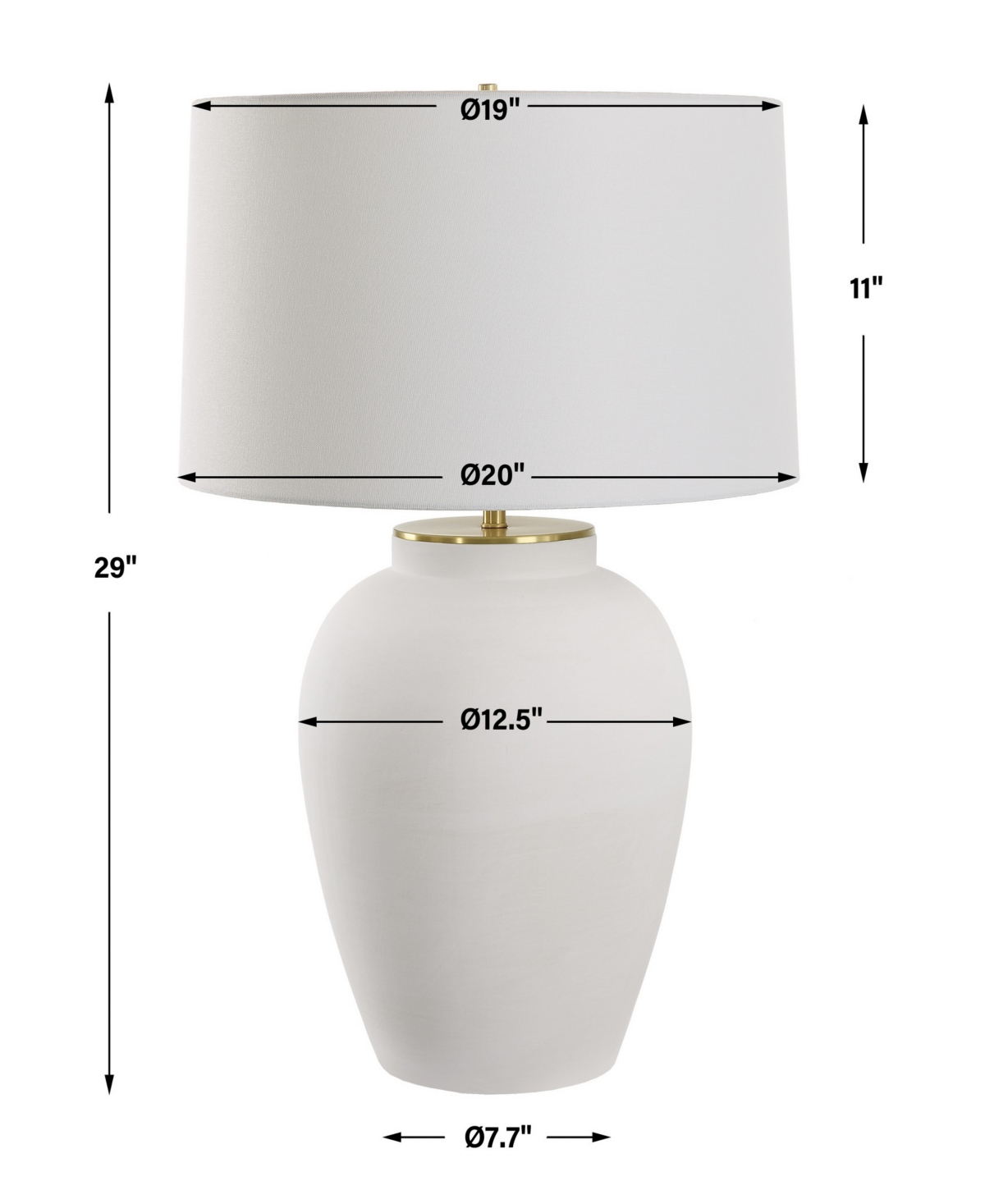 Uttermost 29" Adelaide Table Lamp In White