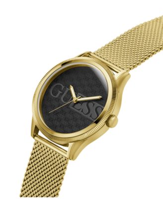 Men's Analog Gold-Tone Stainless Steel Mesh Watch, 44mm