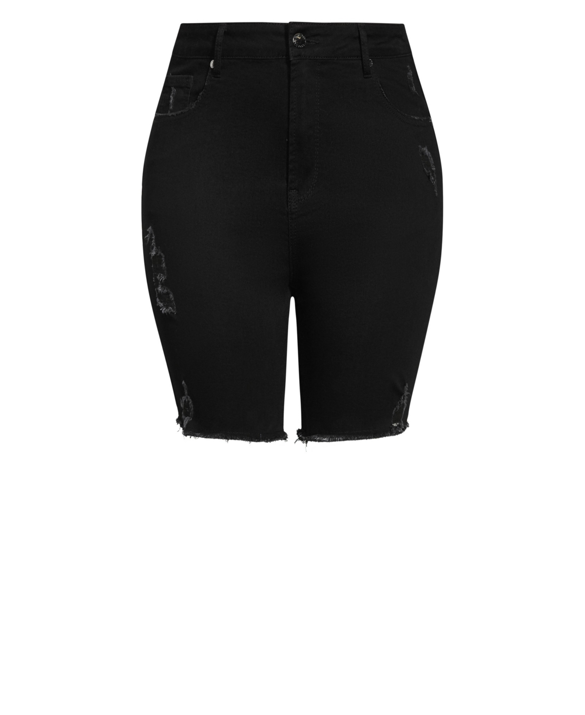 City Chic Plus Size Longline Distressed Short