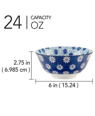 Carnival Blue Set of 6 All Purpose Bowl, 6.25" 6 Asst