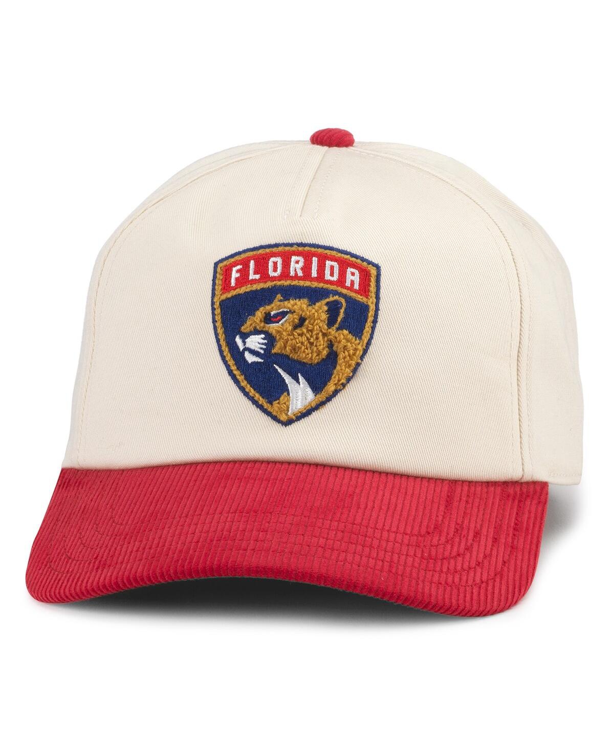 Men's American Needle White, Red Florida Panthers Burnett Adjustable Hat - White, Red
