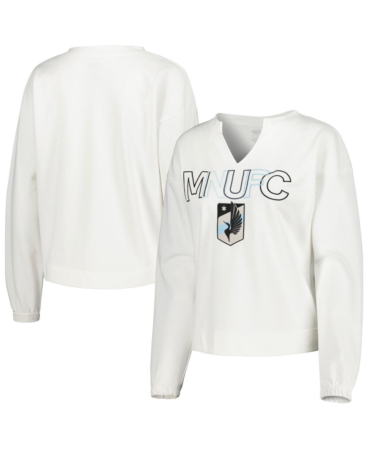 Women's Concepts Sport White Minnesota United Fc Sunray Notch Neck Long Sleeve T-shirt - White