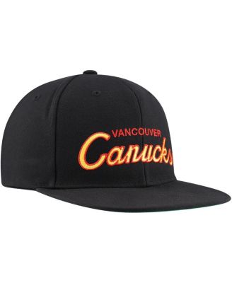 Men's Black Vancouver Canucks Core Team Script 2.0 Snapback Hat