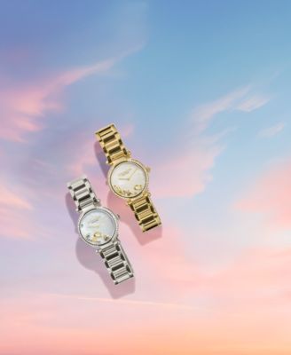 COACH Women's Cary Silver-Tone Stainless Steel Bracelet Watch 34mm