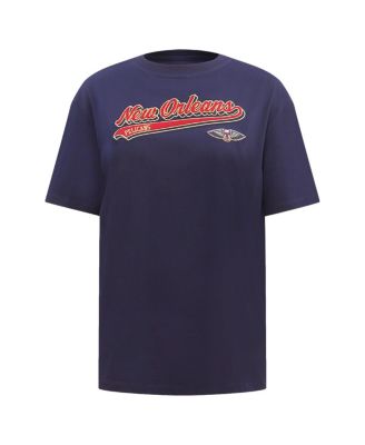 Women's Navy New Orleans Pelicans Script Boyfriend T-shirt