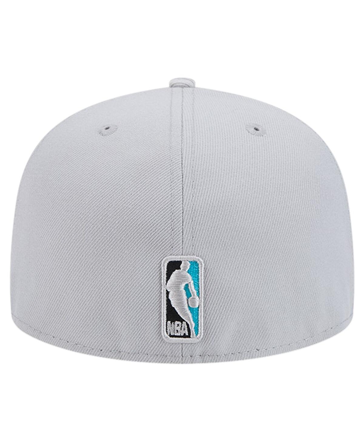 Men's New EraCharlotte Hornets Active Color Camo Visor 59FIFTY Fitted Hat - Gray