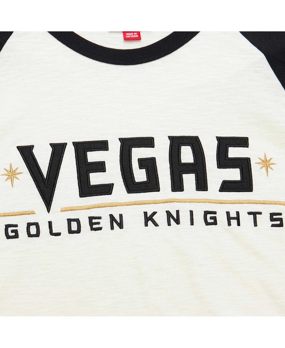 Men's Mitchell & NessVegas Golden Knights Legendary Slub Vintage-Like Raglan Long Sleeve T-shirt - Cream