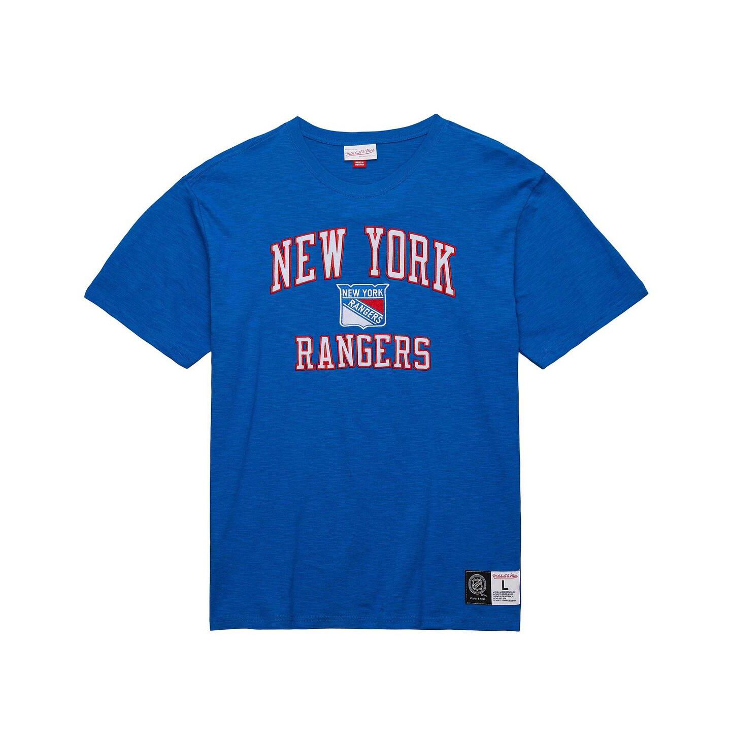 Мужская футболка Mitchell & Ness Blue New York Rangers Legendary Slub — фото 4