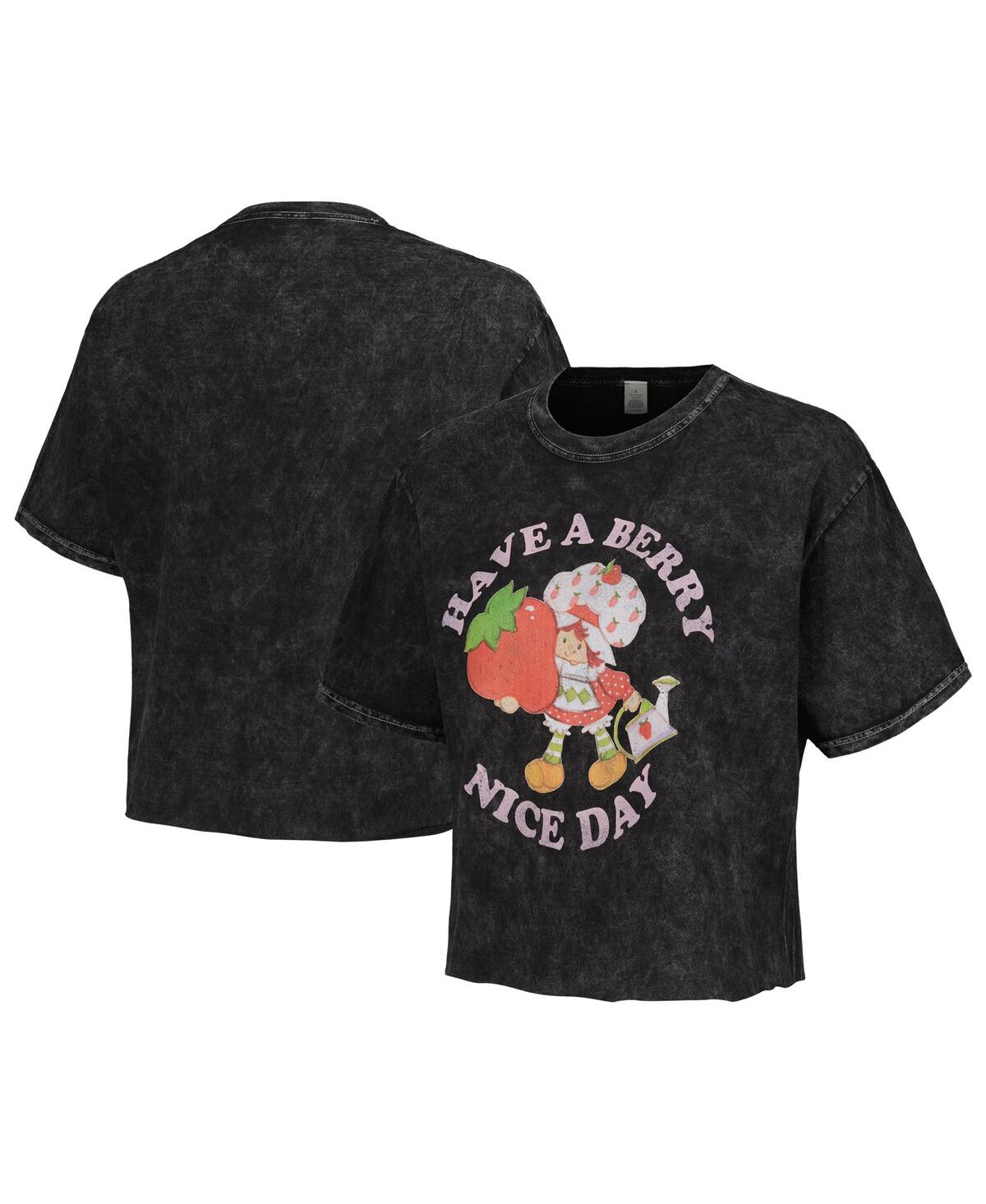 Men's and Women's Mad Engine Black Strawberry Shortcake Have A Berry Nice Day T-shirt - Black