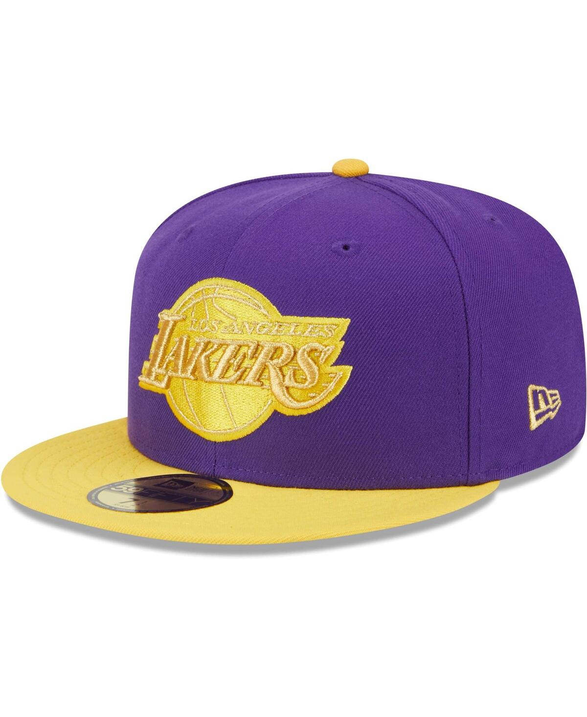 Men's New Era Gold Los Angeles Lakers Gameday Gold Pop Stars 59FIFTY Fitted Hat - Gold