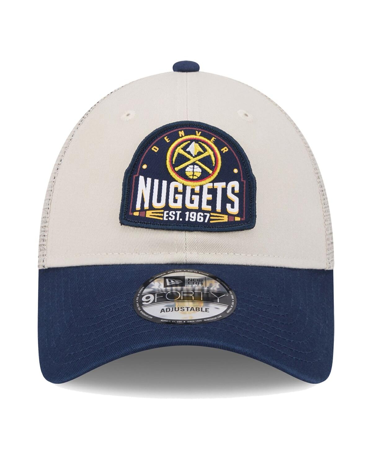Men's New Era Navy Denver Nuggets Throwback Patch Trucker 9FORTY Adjustable Hat - Navy