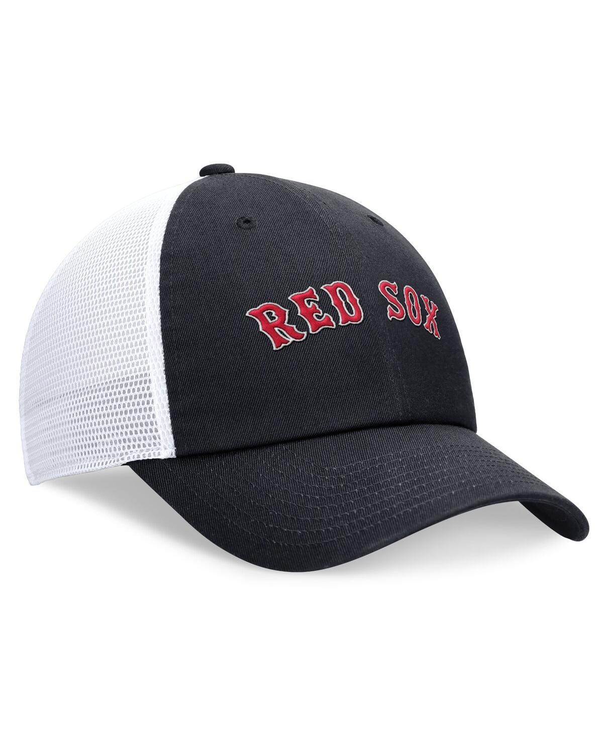 Nike Men's  Navy Boston Red Sox Evergreen Wordmark Trucker Adjustable Hat In Navy