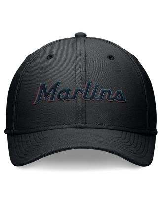 Men's Black Miami Marlins Evergreen Performance Flex Hat