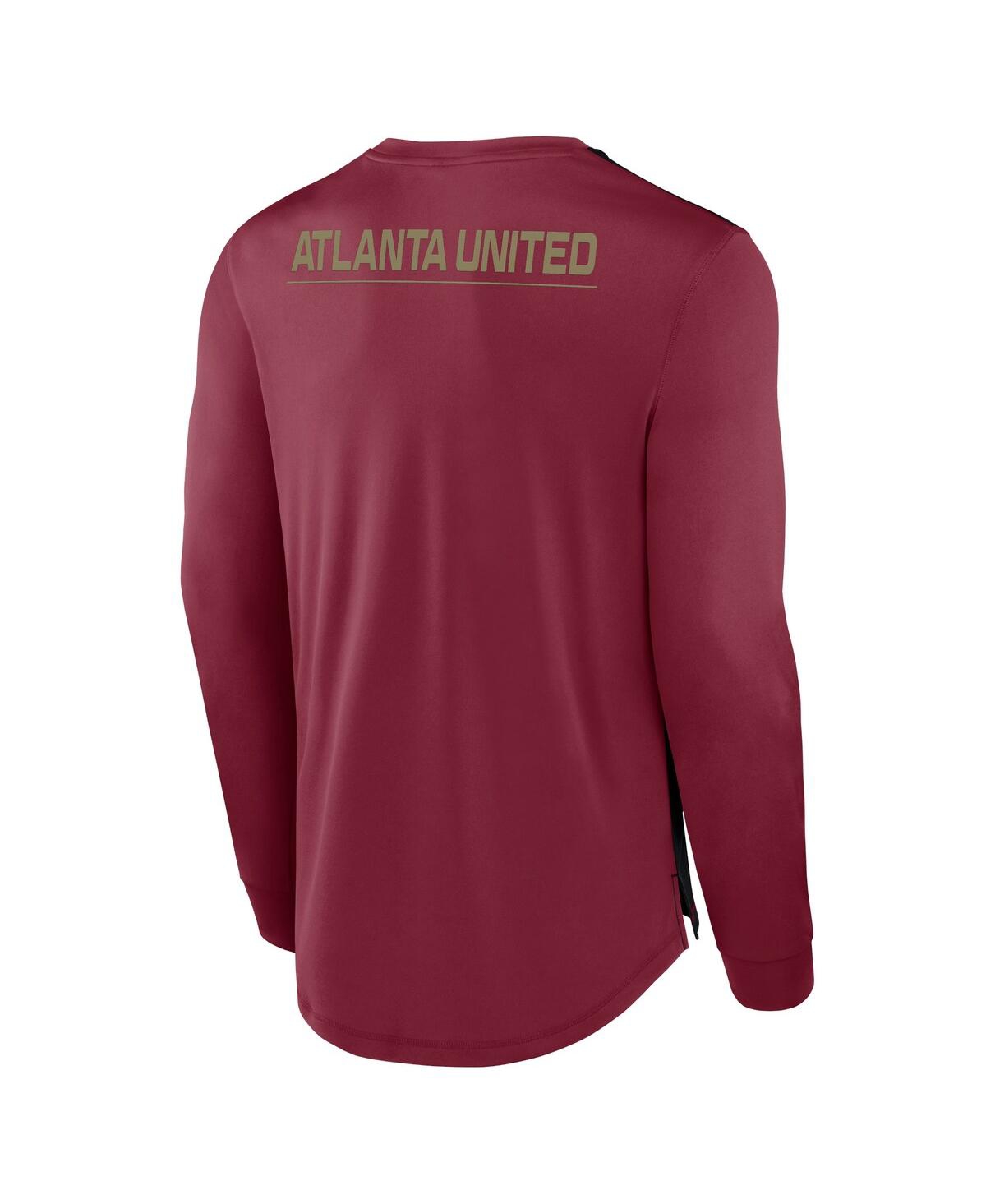 Shop Fanatics Men's  Red Atlanta United Fc Mid Goal Long Sleeve T-shirt