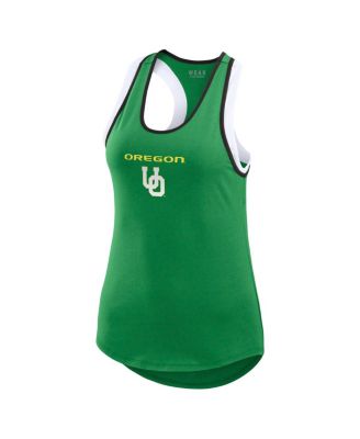 Women's Green Oregon Ducks Open Hole Razorback Tank Top