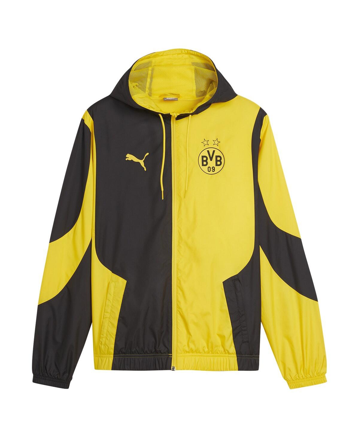 Shop Puma Men's  Yellow Borussia Dortmund 2023/24 Pre-match Full-zip Hoodie Jacket