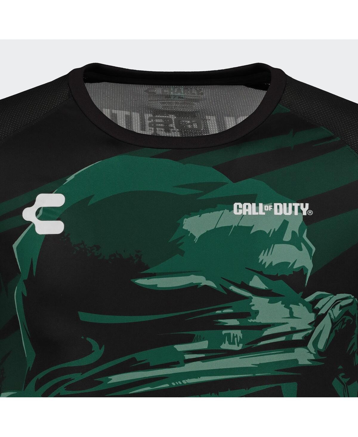 Shop Charly Men's  Black, Green Call Of Duty Dry Factor Training T-shirt In Black,green
