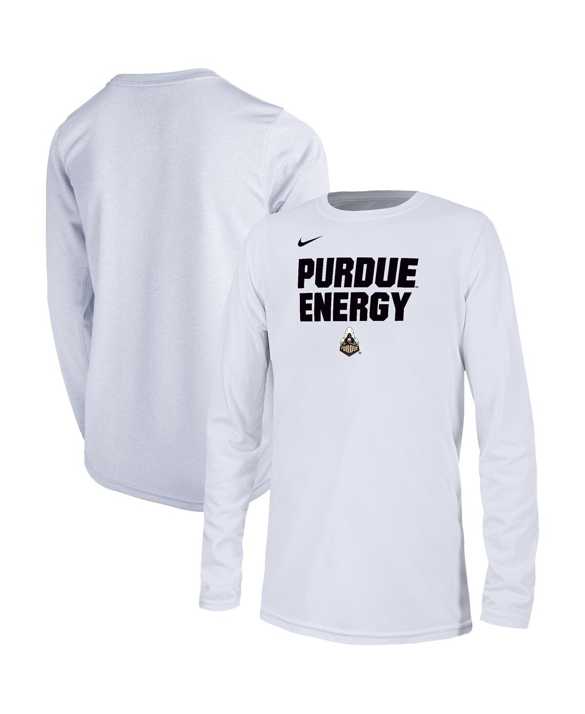 Nike Kids' Big Boys  White Purdue Boilermakers 2024 On-court Bench Energy T-shirt
