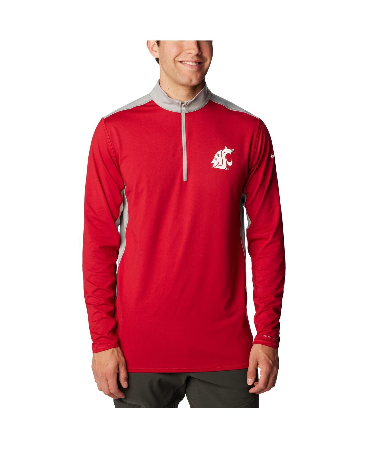 Shop Columbia Men's  Crimson Washington State Cougars Tech Trail Omni-shade Quarter-zip Jacket