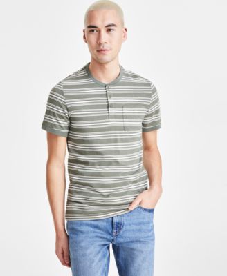 Sun + Stone - Men's Marco Short Sleeve Striped Henley