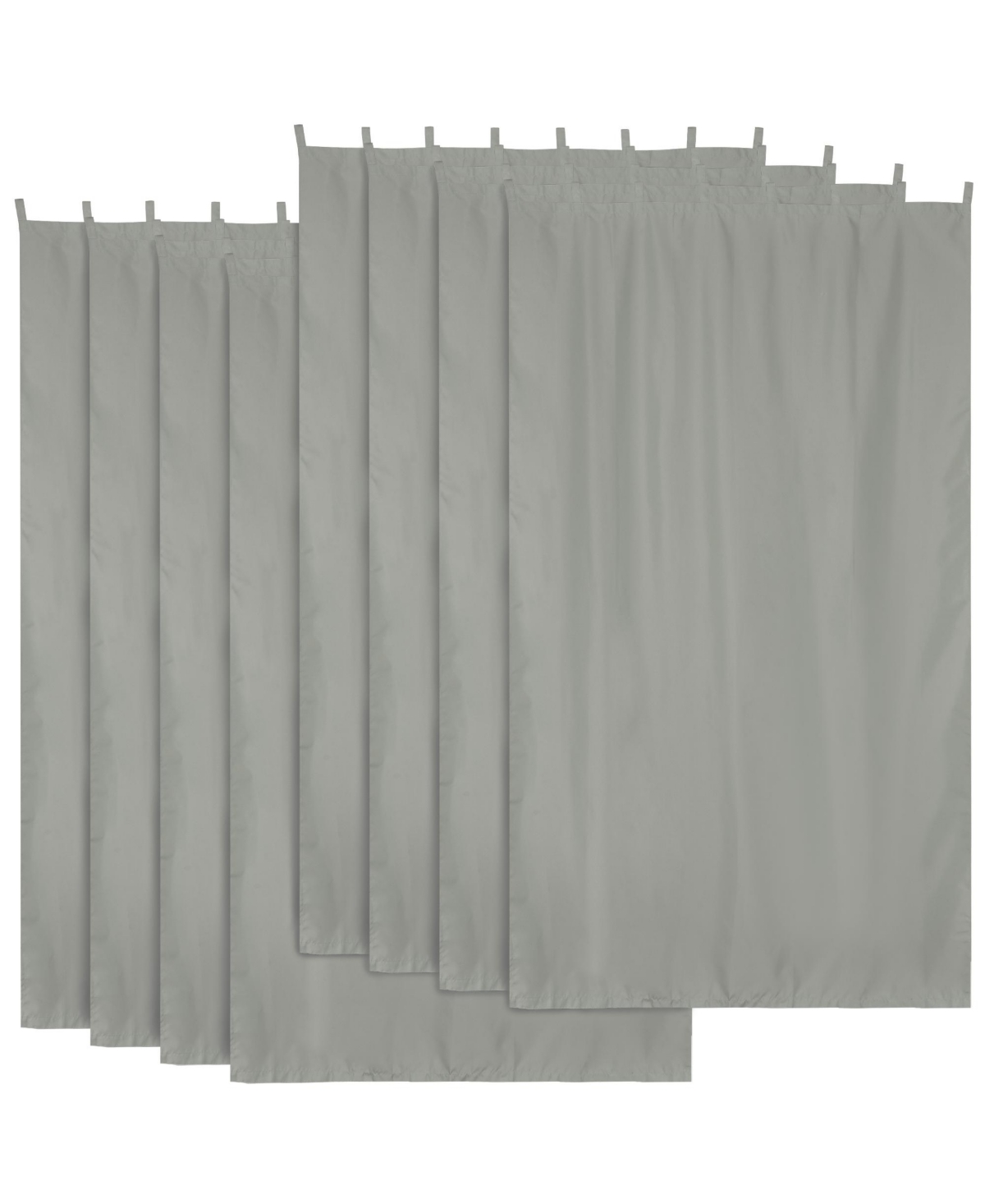 54"x108" Outdoor Privacy Curtain Tab Top UV30+ Garden Lawn Pergola Patio 8 Piece - Gray