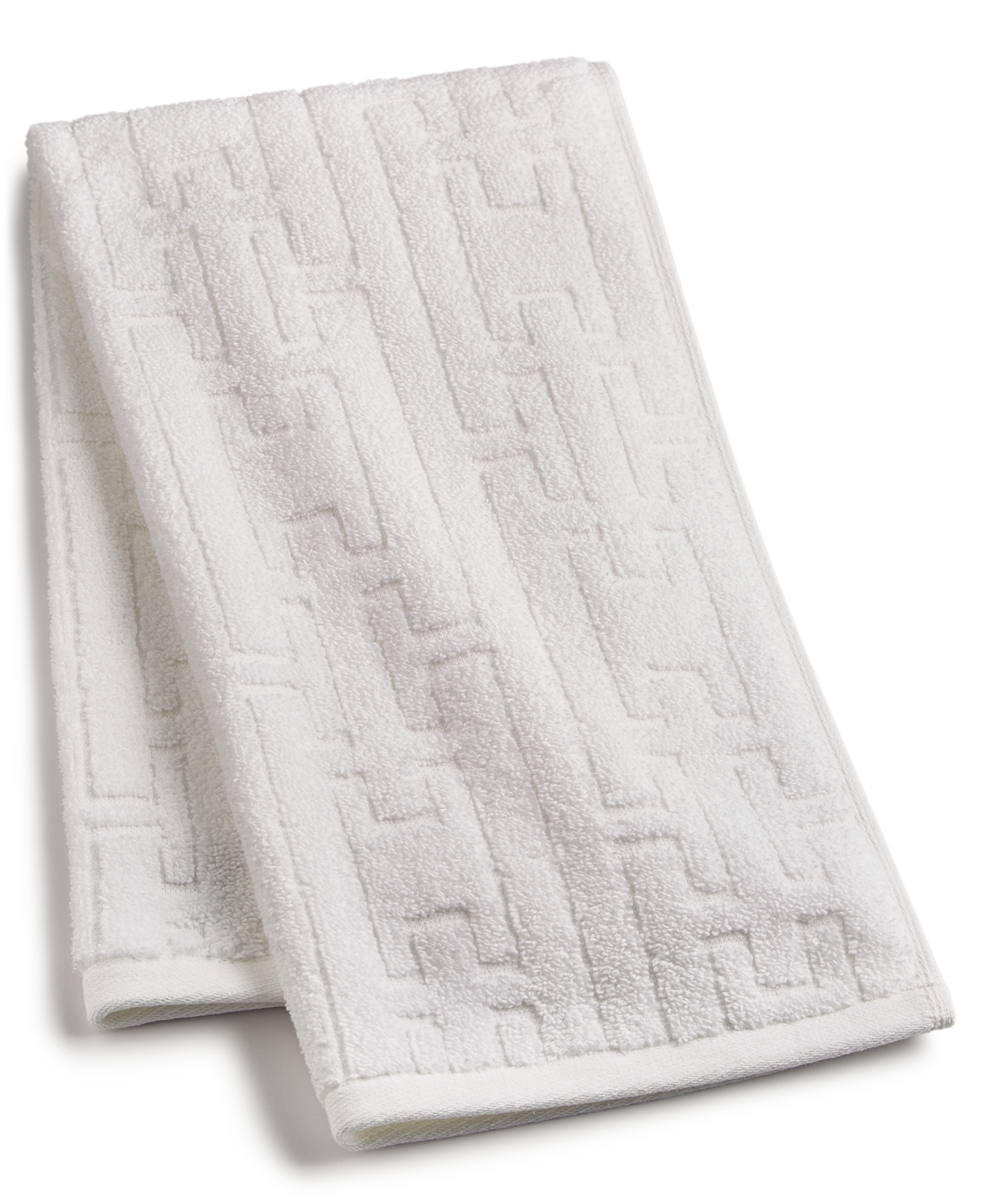 Shop Hotel Collection Sculpted Chain-link Hand Towel, 16" X 30", Created For Macy's In White