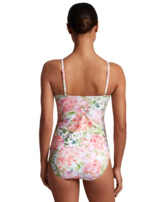 Shop Lauren Ralph Lauren Womens Floral Print Tankini Top Bikini Bottoms In Multi