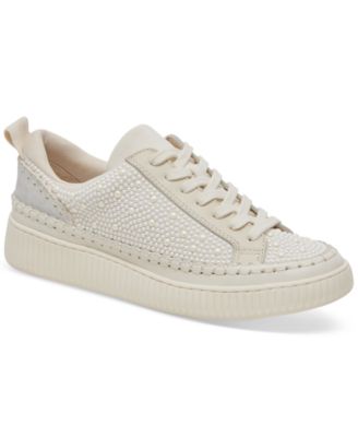 Dolce Vita - Women's Nicona Linen Embellished Lace-Up Platform Sneakers