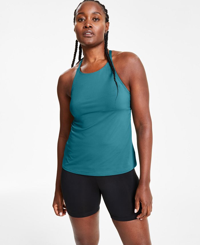 Nike Women's Essential Lace Up High Neck Tankini Top, Swim Shorts ...