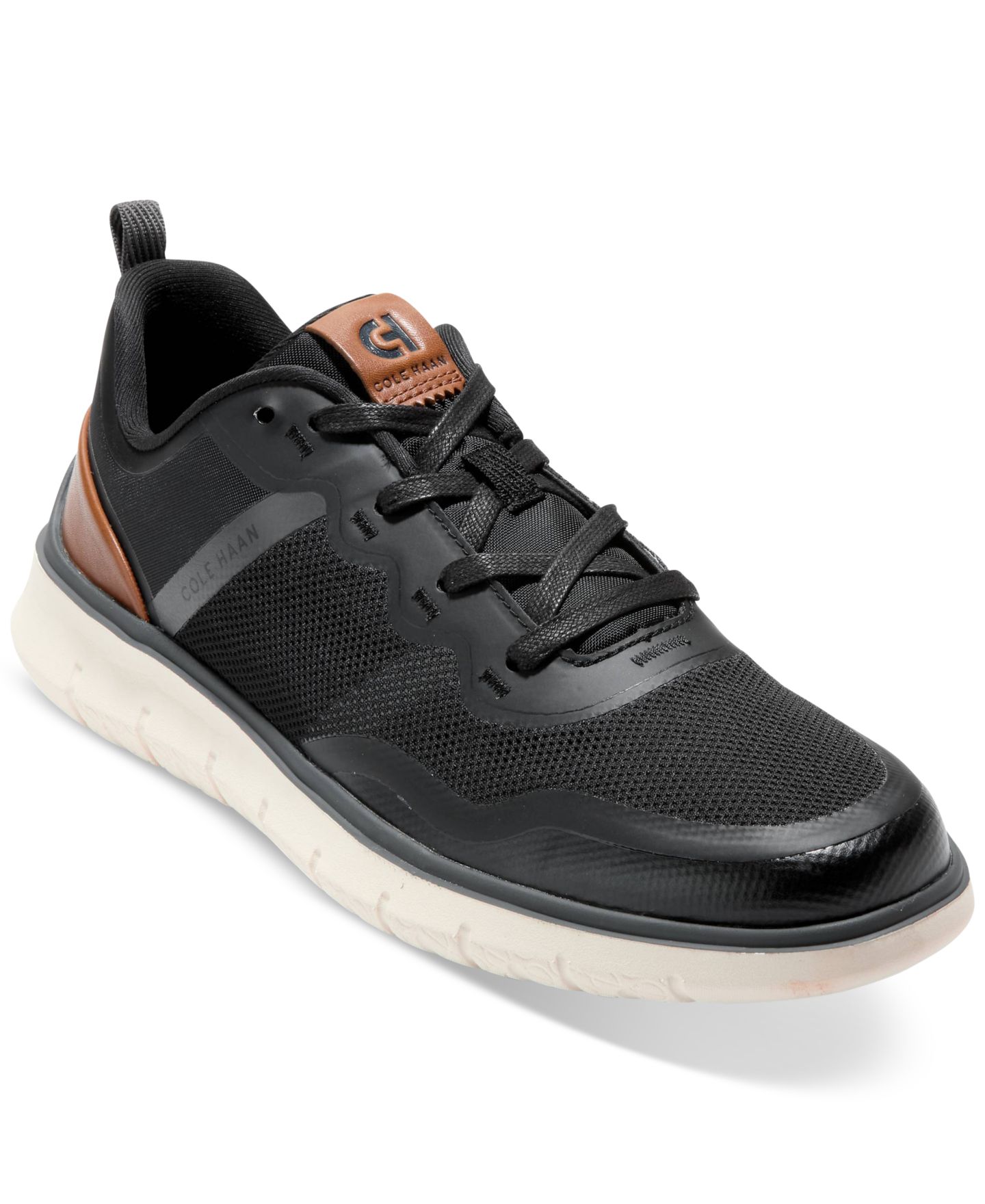 Мужские кроссовки Cole Haan Generation ZERØGRAND Stitchlite ™ Lace-Up, цвет: Чёрный рыжевато-коричневая слоновая кость — фото 1