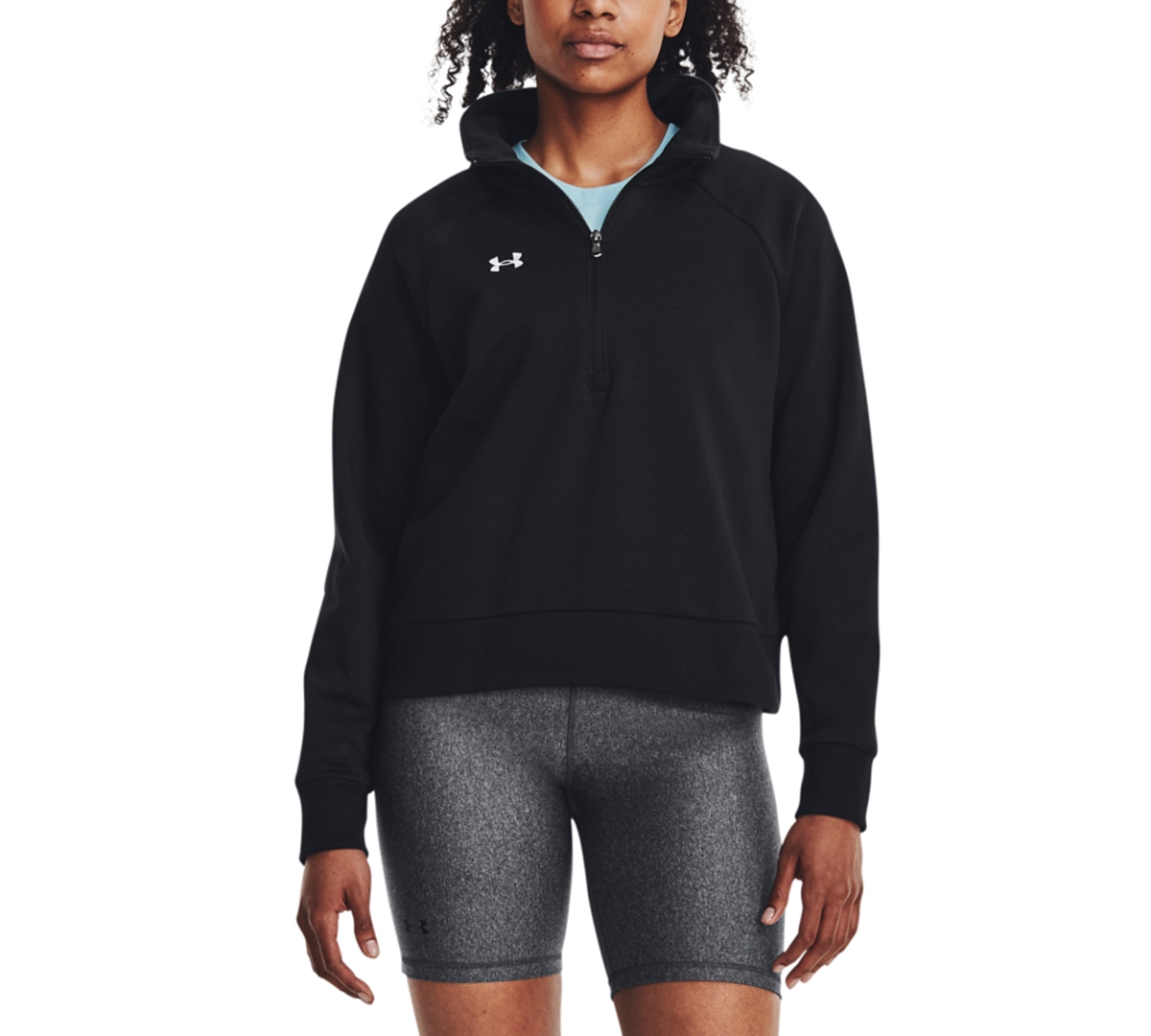 Women's Rival Fleece Mock-Neck Half-Zip Sweatshirt - Mod Gray