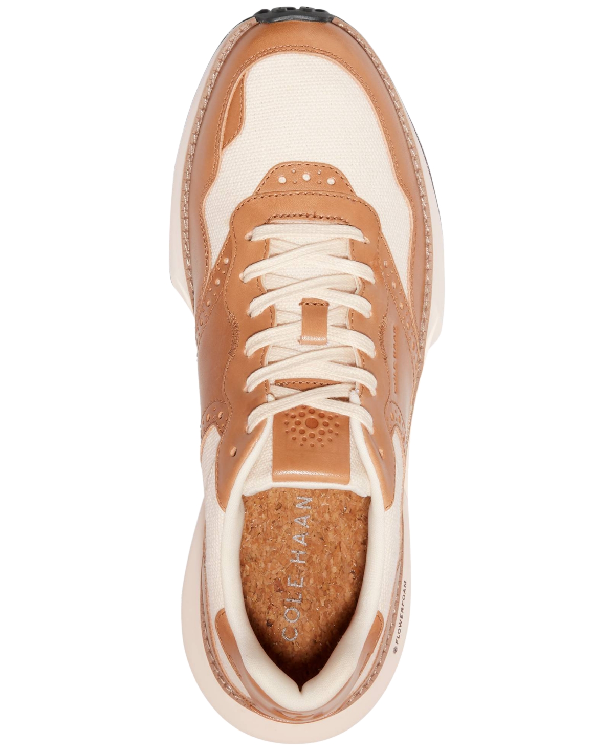 Shop Cole Haan Men's Grandprã¸ Ashland Lace-up Sneakers In Pecan Brown,natural Canvas,ivory