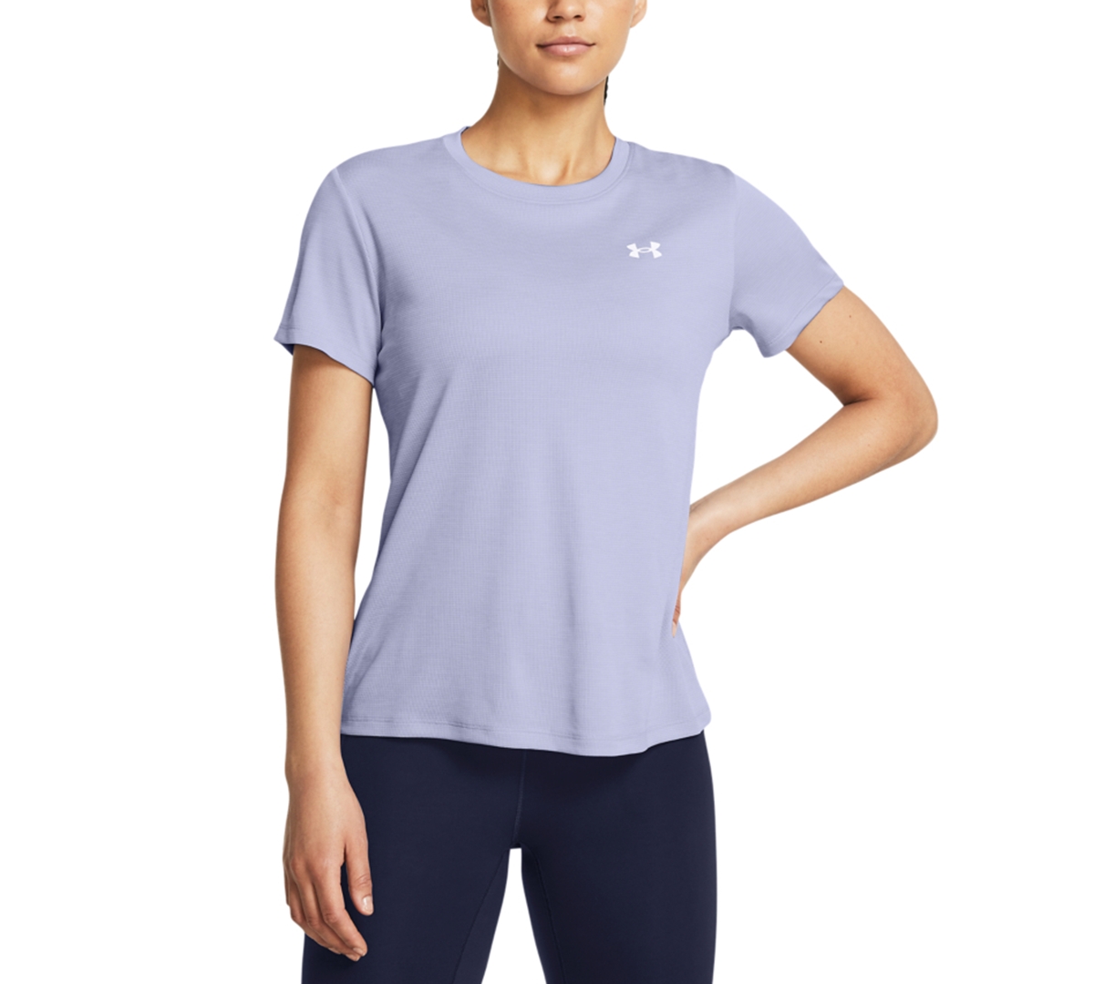 Women's Tech Textured Short-Sleeve T-Shirt - Celeste / / White