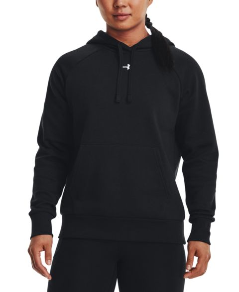 Женское худи Under Armour Rival Fleece Long-Sleeve, цвет: Чёрный / Белый