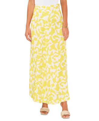 Vince Camuto - Women's Printed Zip A-Line Maxi Skirt