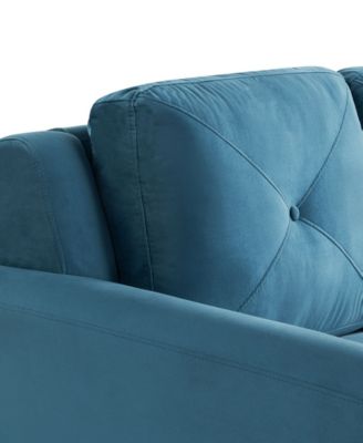 56.3" W Polyester Harvard Loveseat with Curved Arms