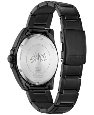 Eco-Drive Men's Marvel Wolverine Black-Tone Stainless Steel Bracelet Watch 43mm Gift Set