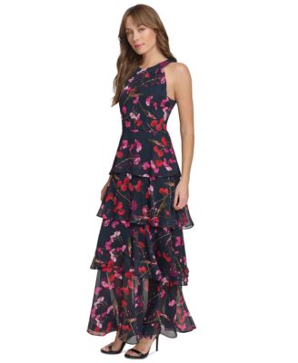 Tommy Hilfiger Women s Floral Print Tiered Maxi Dress Macy s