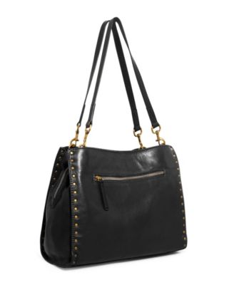 LENOX STUDDED TRIPLE ENTRY SATCHEL