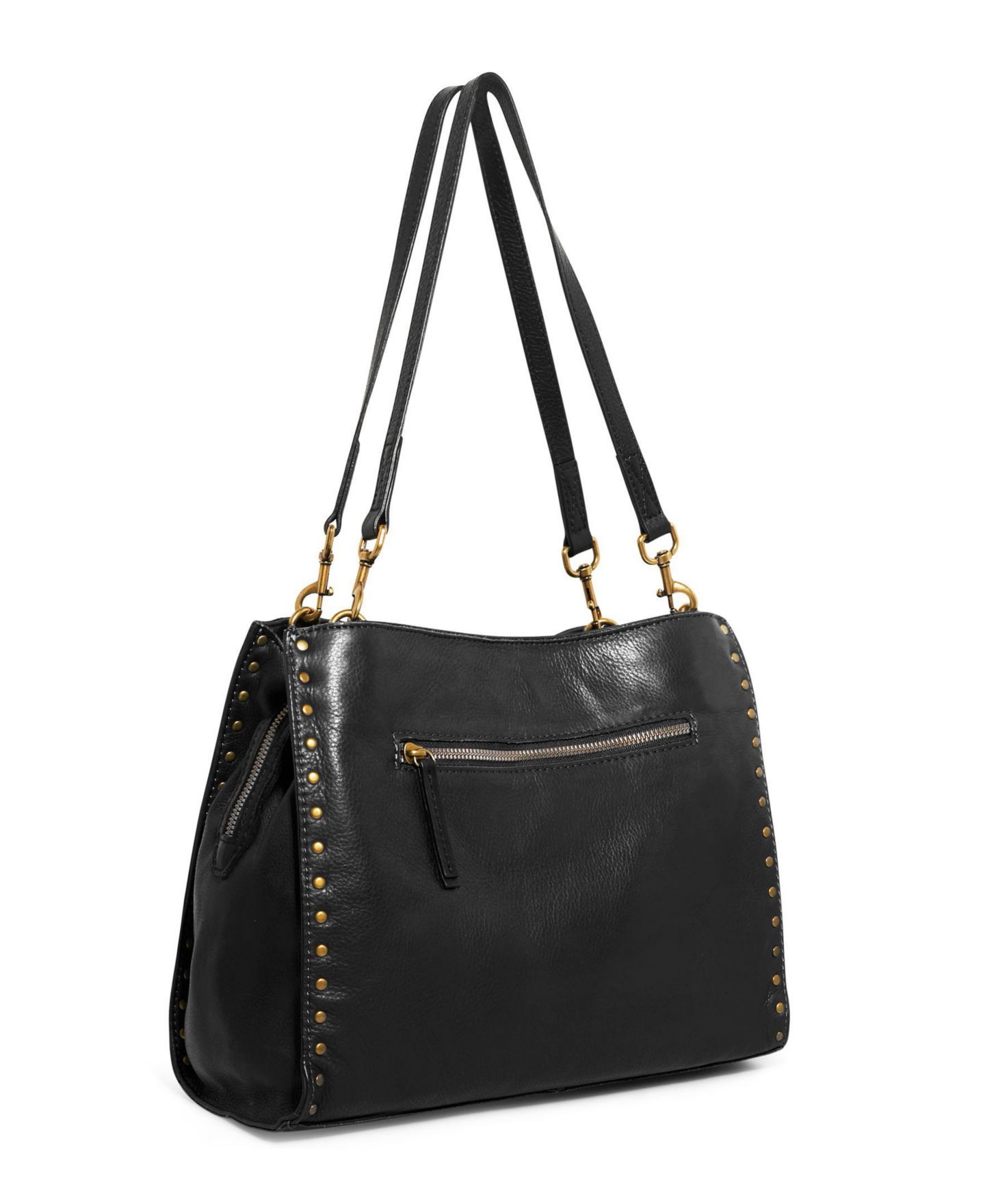Женская сумка American Leather Co. Lenox Studded Triple Entry Satchel, цвет: Чёрный — фото 2