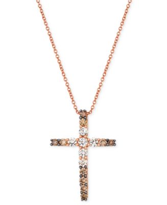 Le Vian® Chocolate Ombré Diamond Cross 18