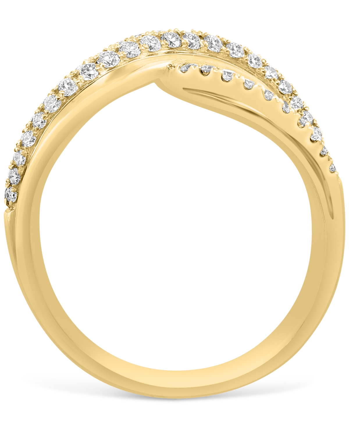 Effy Collection Effy Diamond Crossover Statement Ring (1/2 Ct. T.w.) In 14k Gold In Yellow Gol