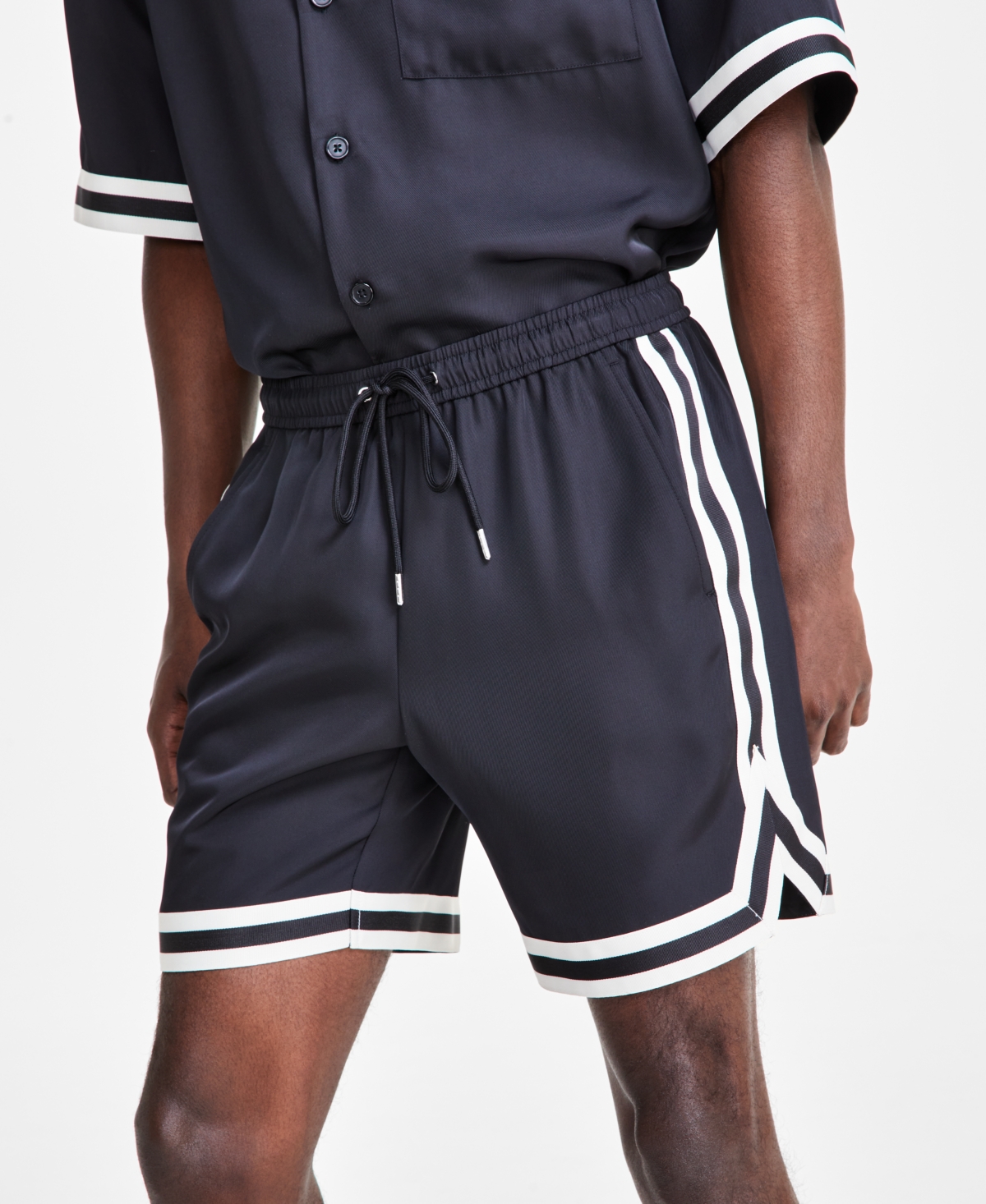 Shop Inc International Concepts Men's Hunter Colorblocked 7" Shorts, Created For Macy's In Deep Black
