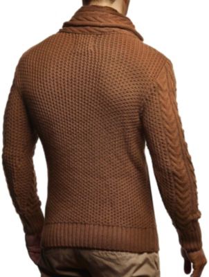 Men's Knitted Turtleneck Jacket - Winter Cardigan Sweaters for Men
