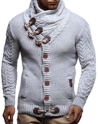Men's Knitted Turtleneck Jacket - Winter Cardigan Sweaters for Men