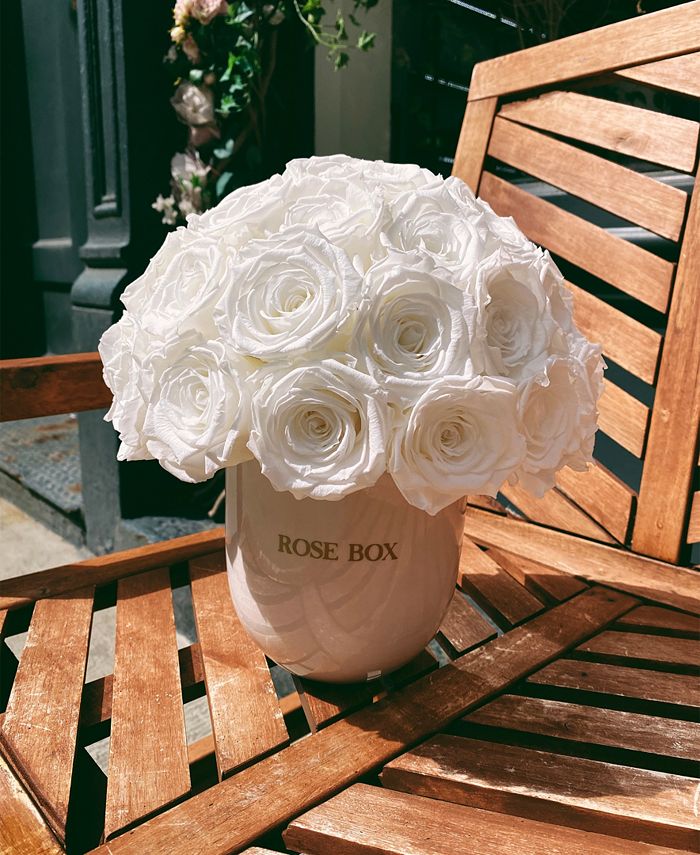 Rose Box NYC Half Ball of Pure White Long Lasting Preserved Real Roses ...