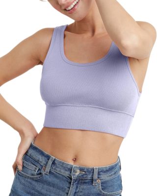 Hanes - Women's Originals Cozywear Ribbed Longline Bralette