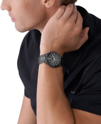 Michael Kors Men's Lennox Chronograph Black Stainless Steel Watch