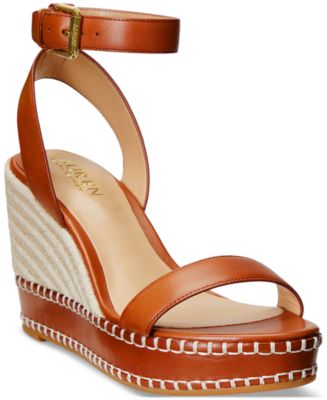 Lauren Ralph Lauren Women s Hilarie Ankle Strap Espadrille Platform Wedge Sandals Macy s